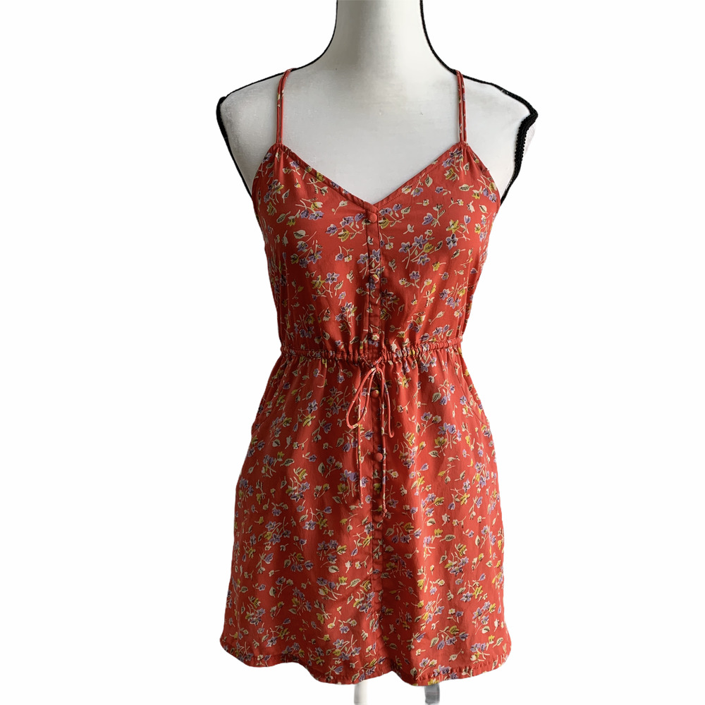American Eagle Boho Red Floral Dress Racerback 2